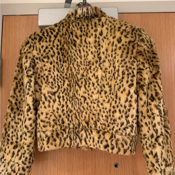 ABS Leopard Print Faux Fur Jacket - Picture 3 of 4